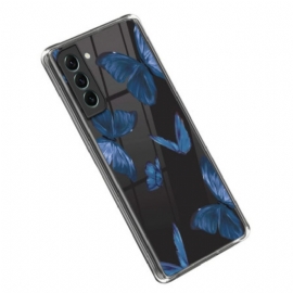 Θήκη Samsung Galaxy S23 5G Άνευ Ραφής Μπλε Πεταλούδες