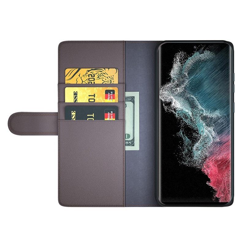 δερματινη θηκη Samsung Galaxy S23 Ultra 5G Αληθινό Δέρμα