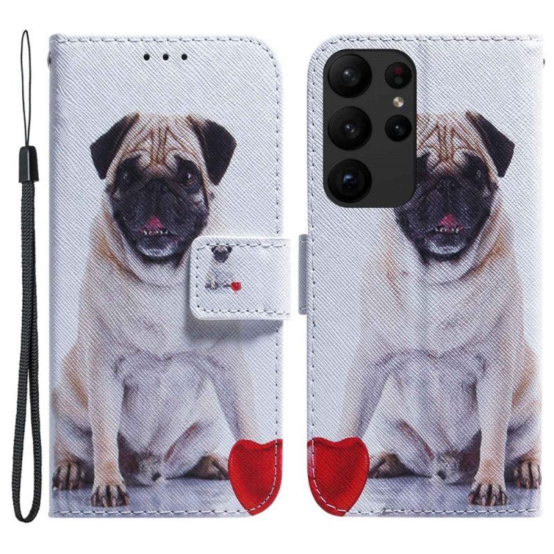 δερματινη θηκη Samsung Galaxy S23 Ultra 5G Pug Dog