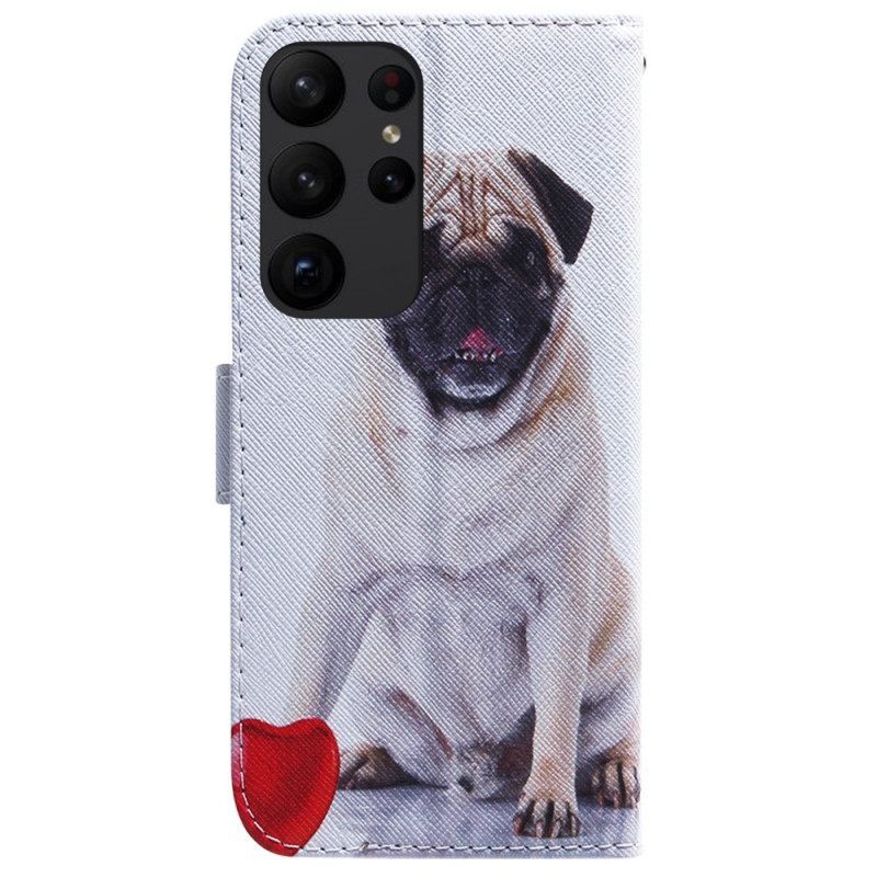 δερματινη θηκη Samsung Galaxy S23 Ultra 5G Pug Dog