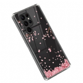 Θήκη Samsung Galaxy S23 Ultra 5G Ροζ Λουλούδια