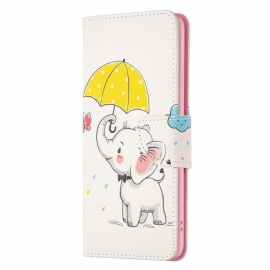 δερματινη θηκη iPhone 14 Pro Max Ελέφαντας Στη Βροχή