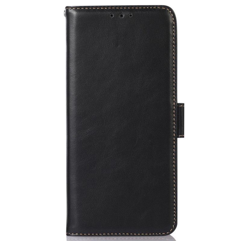 Θήκη Flip iPhone 14 Pro Max Λειτουργία Rfid Από Γνήσιο Δέρμα