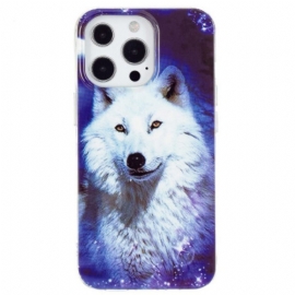 Θήκη iPhone 15 Pro Φθορίζων Λευκός Λύκος
