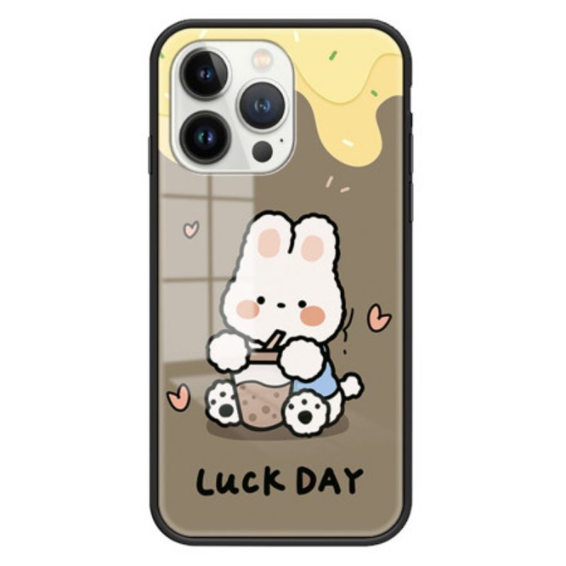 θηκη κινητου iPhone 15 Pro Milk Tea Rabbit Tempered Glass