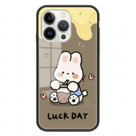 θηκη κινητου iPhone 15 Pro Milk Tea Rabbit Tempered Glass