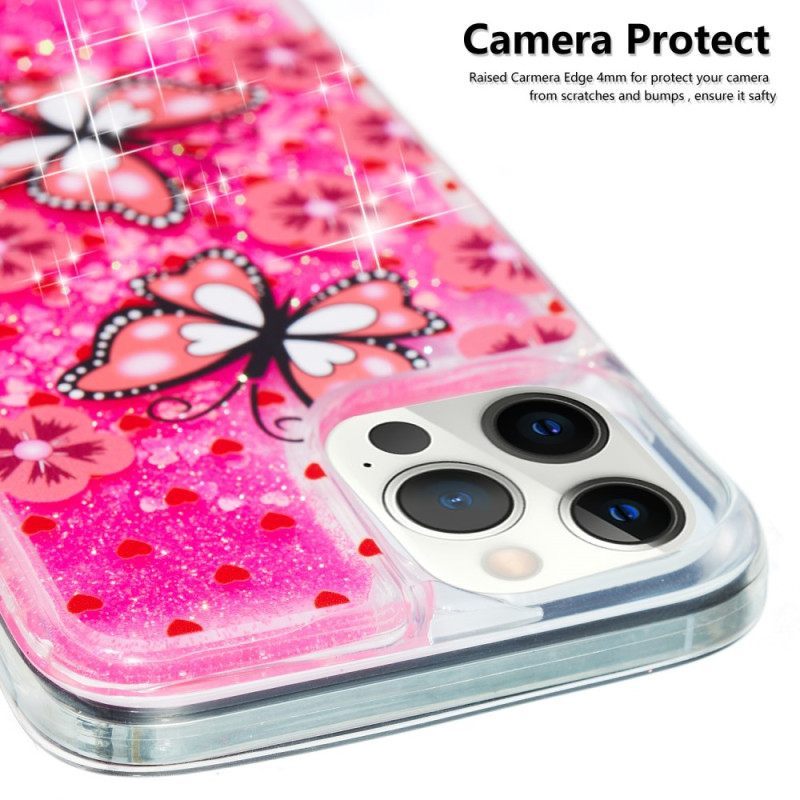θηκη κινητου iPhone 15 Pro Πεταλούδες Glitter