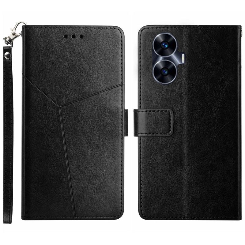 Δερματινη Θηκη Realme C55 Λουράκι Με Σχέδιο Y