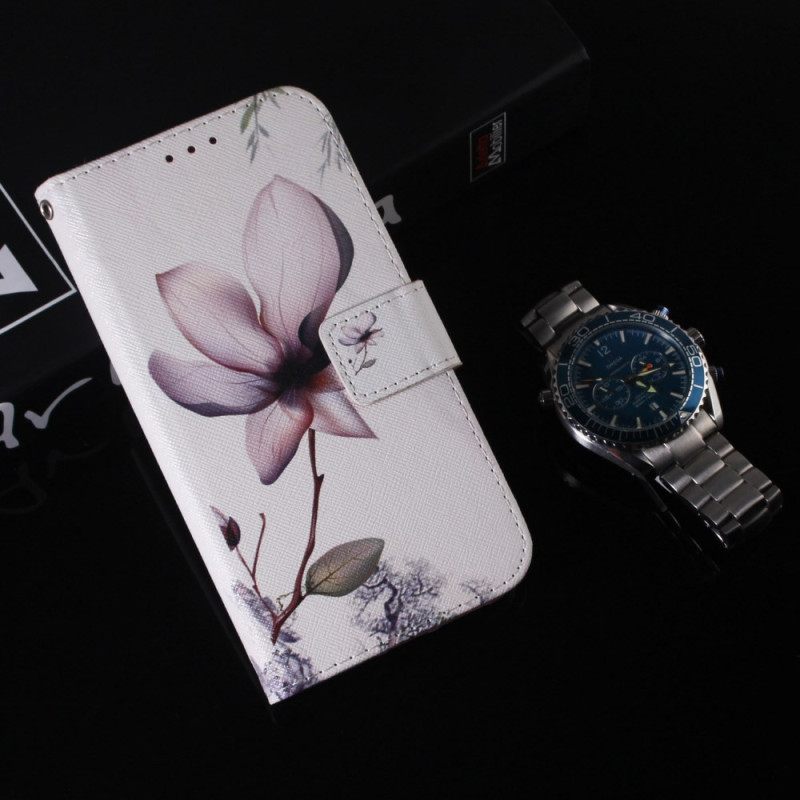 Δερματινη Θηκη Realme C55 Ροζ Λουλούδι