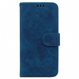 Δερματινη Θηκη Realme C55 Σχέδιο Με Τριαντάφυλλα Και Πεταλούδες