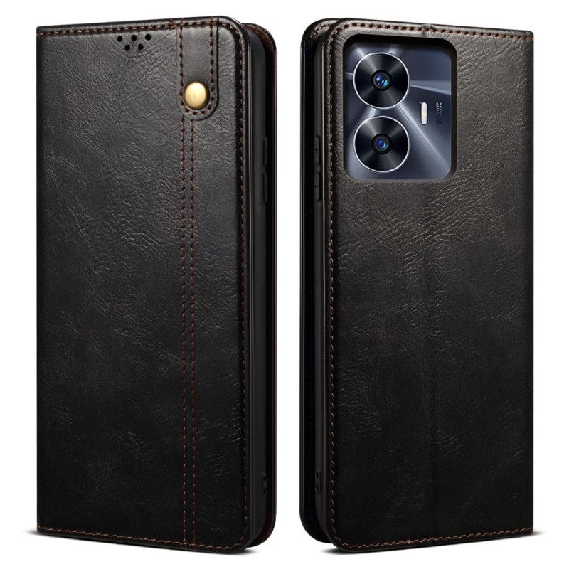 Δερματινη Θηκη Realme C55 Θήκες Κινητών Κερωμένο Δέρμα Με Τεχνητό Δέρμα
