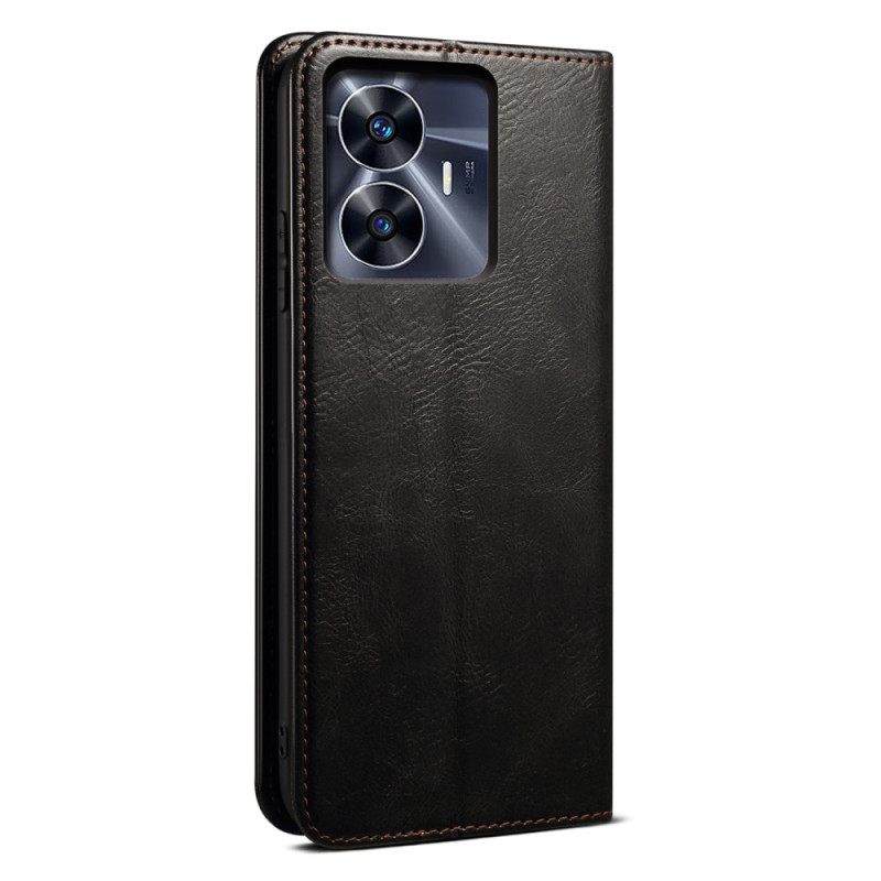 Δερματινη Θηκη Realme C55 Θήκες Κινητών Κερωμένο Δέρμα Με Τεχνητό Δέρμα