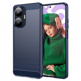 Κάλυμμα Realme C55 Βουρτσισμένο Ανθρακονήματα Σιλικόνης