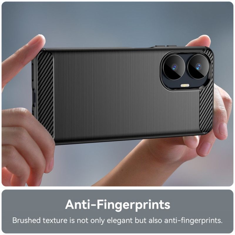 Κάλυμμα Realme C55 Βουρτσισμένο Ανθρακονήματα Σιλικόνης