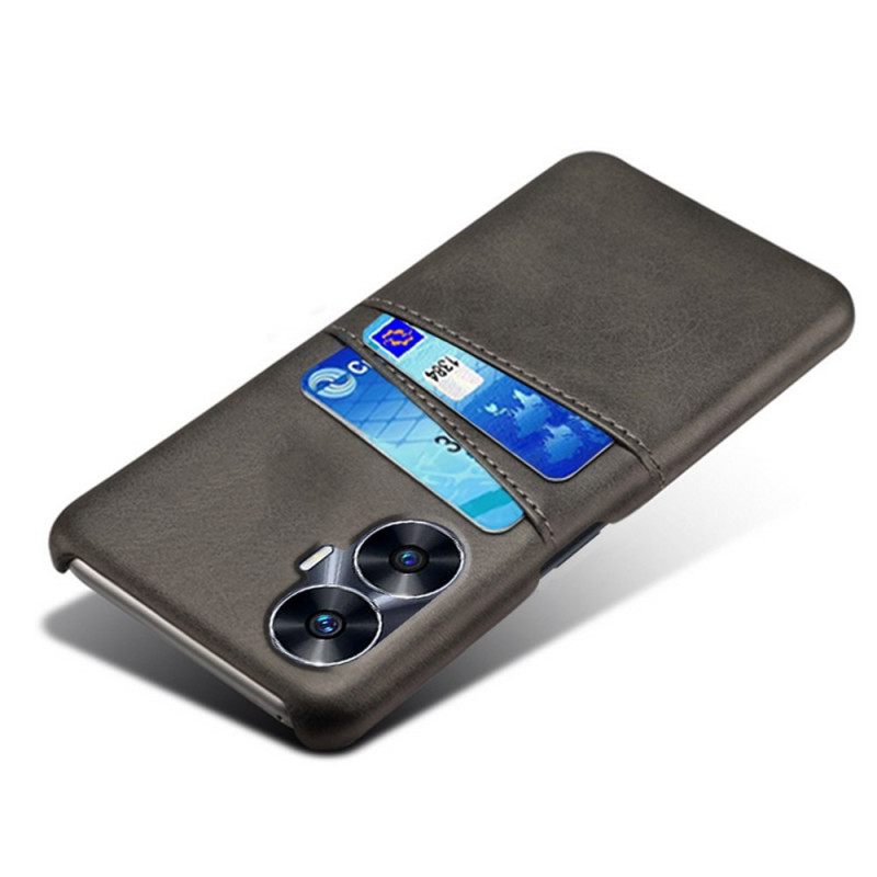 Κάλυμμα Realme C55 Διπλή Θήκη Καρτών Με Δερμάτινο Εφέ