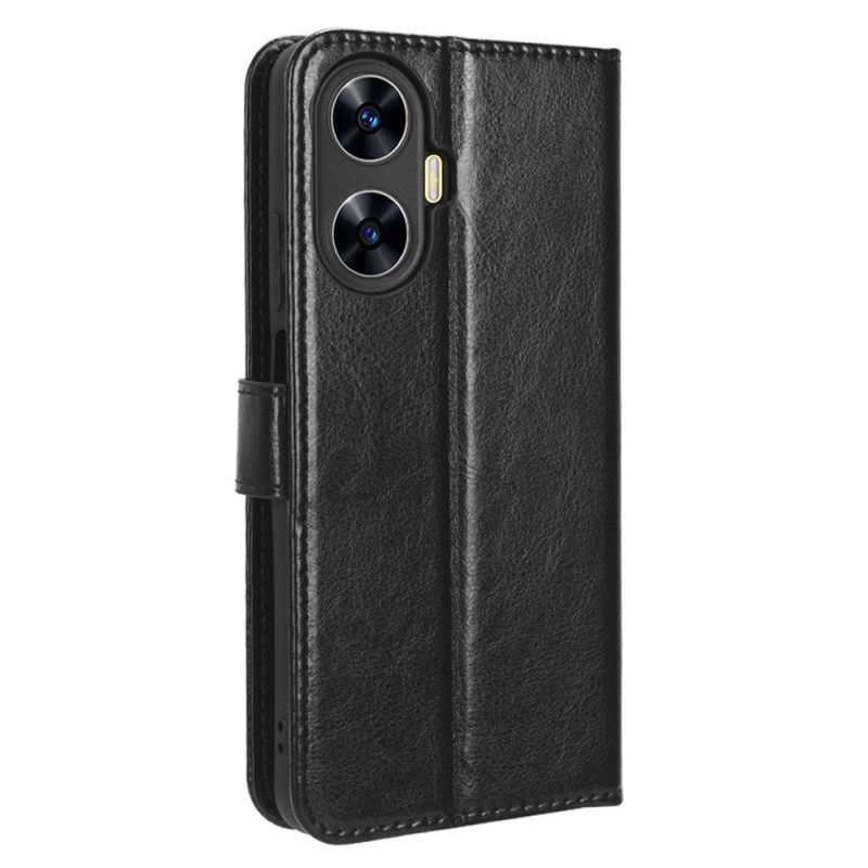 Θηκη Κινητου Realme C55 Φανταχτερό Λουράκι Από Τεχνητό Δέρμα