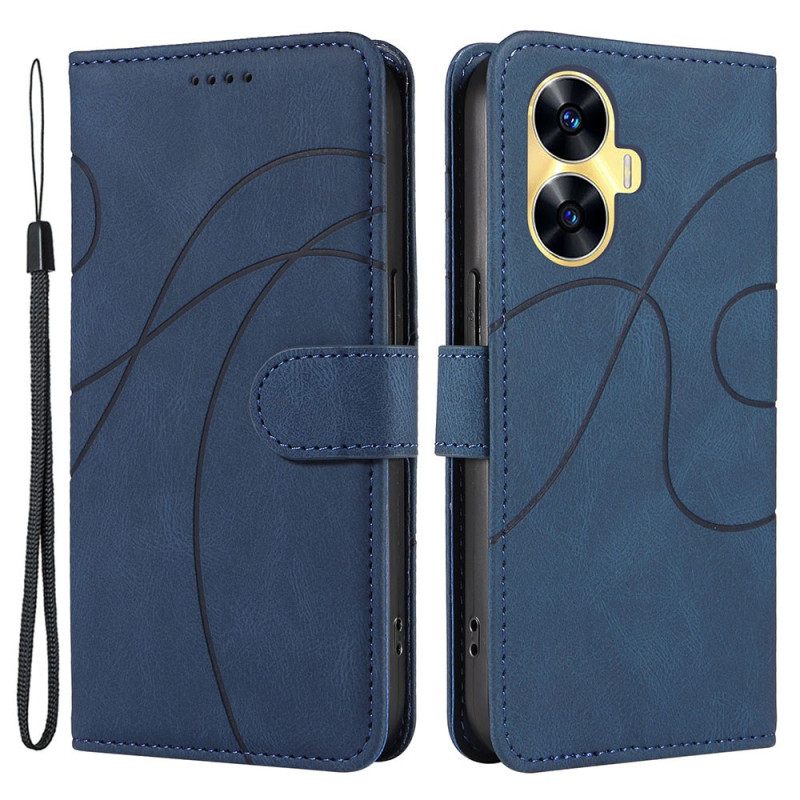 Θηκη Κινητου Realme C55 Θήκες Κινητών Κυματιστές Γραμμές Με Κορδόνι