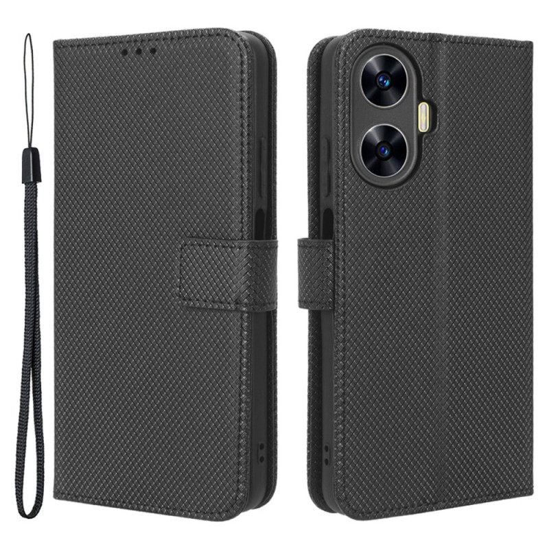 Θηκη Κινητου Realme C55 Θήκες Κινητών Πορτοφόλι Με Λουράκι Με Σχέδιο Και Υφή