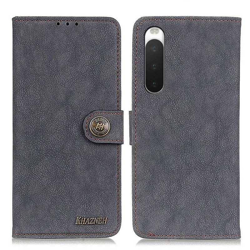 Θήκη Flip Sony Xperia 10 IV Vintage Khazneh Split Leather