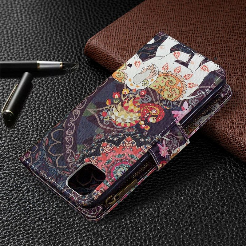 Θήκη Flip Realme C11 Τσέπη Με Φερμουάρ Ελέφαντα