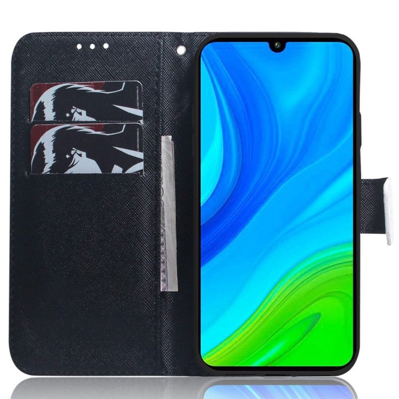 δερματινη θηκη Xiaomi Redmi 10C με κορδονι Στράπι Μάνταλα