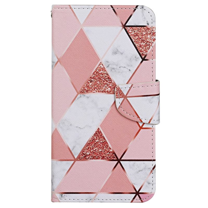 Κάλυμμα Xiaomi Redmi 10C Μάρμαρο Glitter Με Λουράκι