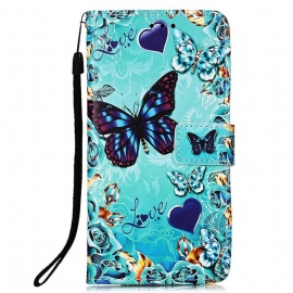 Κάλυμμα Xiaomi Redmi 10C με κορδονι Flying Strap Butterflies