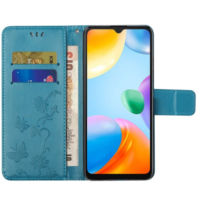 Κάλυμμα Xiaomi Redmi 10C με κορδονι Λουλούδια Με Λουριά
