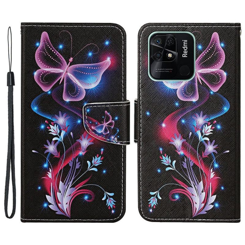 Κάλυμμα Xiaomi Redmi 10C με κορδονι Strappy Butterfly Dance