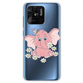 θηκη κινητου Xiaomi Redmi 10C Διαφανής Ροζ Ελέφαντας