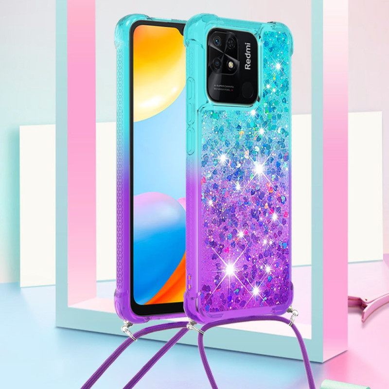 Θήκη Xiaomi Redmi 10C με κορδονι Κορδόνι Γκλίτερ Σιλικόνης