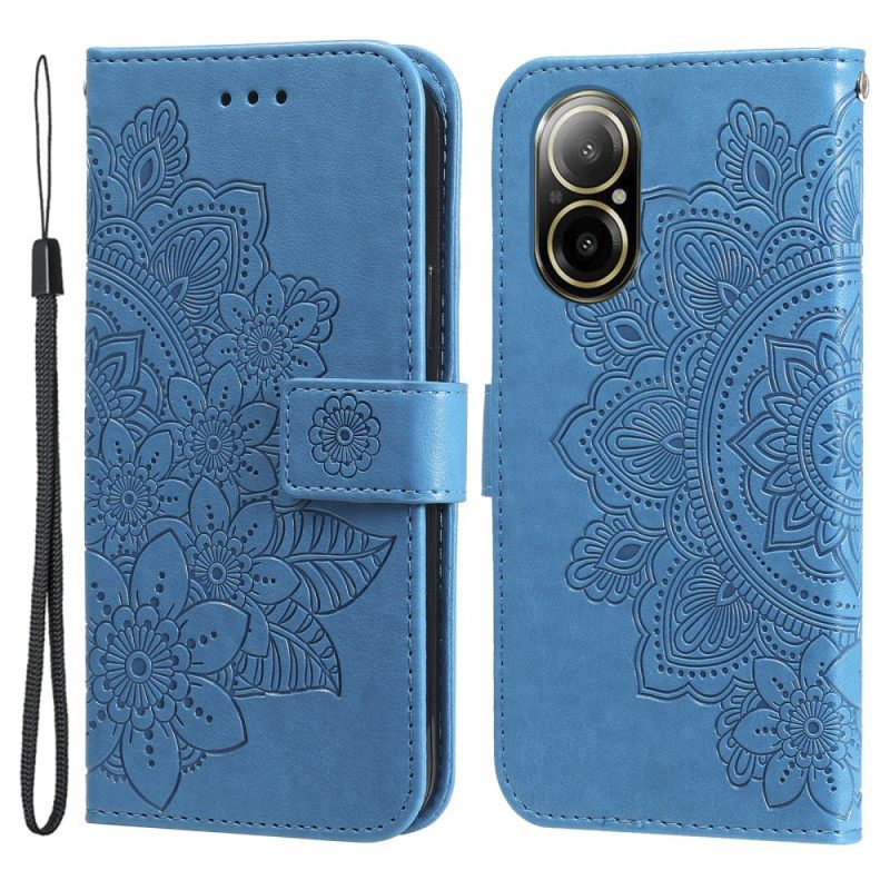 Δερματινη Θηκη Realme C67 Λουλουδάτο Μοτίβο Με Λουράκι