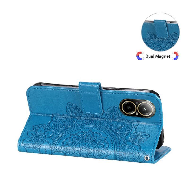 Δερματινη Θηκη Realme C67 Λουλουδάτο Μοτίβο Με Λουράκι