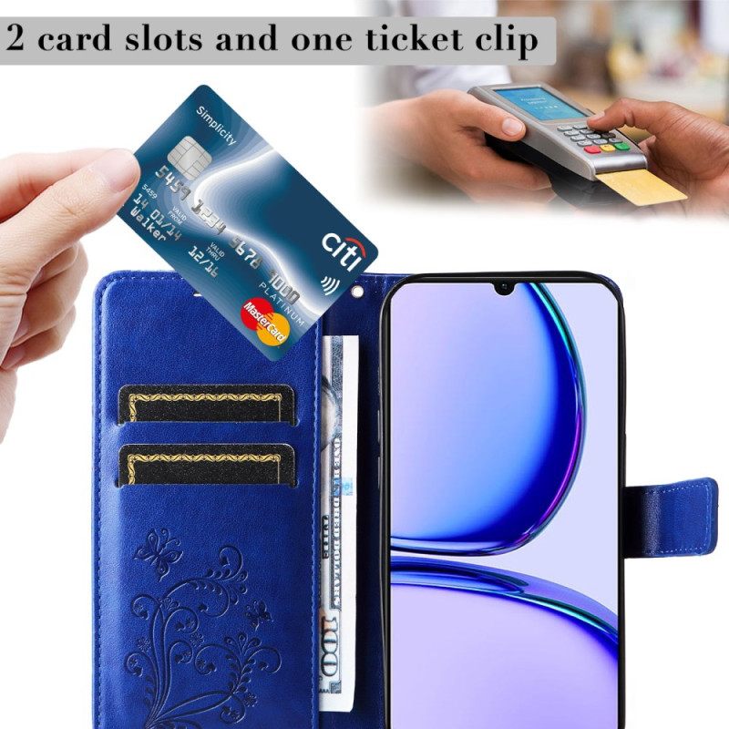 Δερματινη Θηκη Realme C53 Γιγάντιες Πεταλούδες Με Λουρί