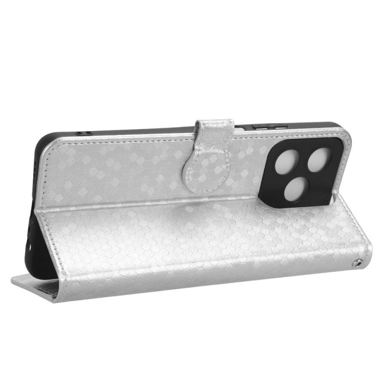 Δερματινη Θηκη Realme C53 Κουκκίδες Με Γκλίτερ Με Κορδόνι Σιλικόνης