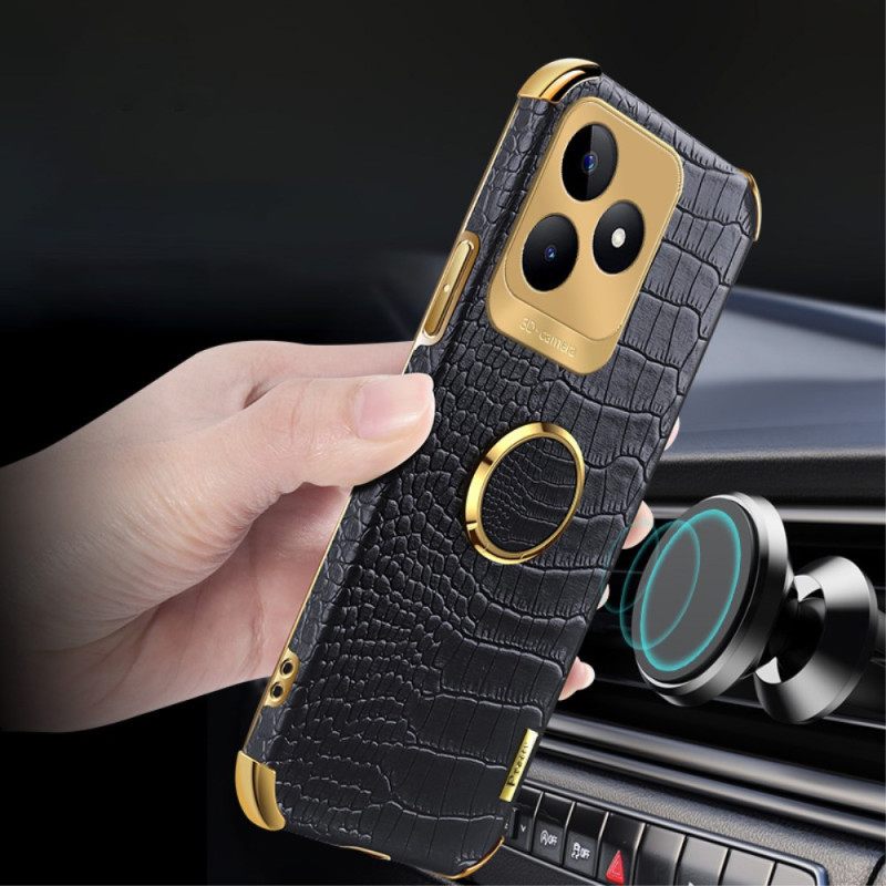 Κάλυμμα Realme C53 Βάση Δαχτυλιδιού Με Υφή Κροκόδειλου