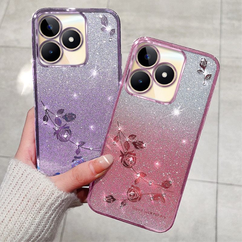 Κάλυμμα Realme C53 Θήκη Με Γκλίτερ Και Στρας Kadem Σιλικόνης