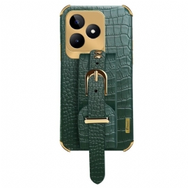 Κάλυμμα Realme C53 Υποστήριξη Βραχιολιού Με Υφή Κροκόδειλου