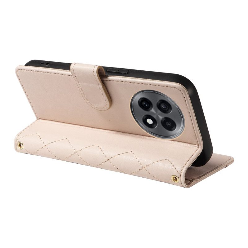 Δερματινη Θηκη Oneplus 13r Καπιτονέ Με Λουρί Και Λουρί Ώμου