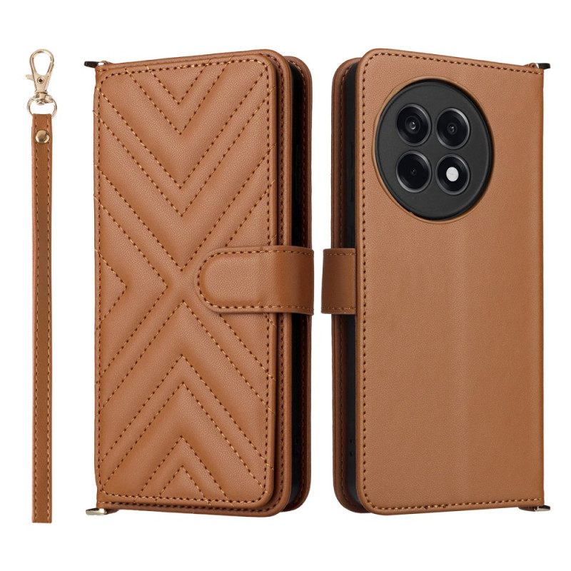 Δερματινη Θηκη Oneplus 13r Κομψό Με Λουρί Και Λουρί Ώμου