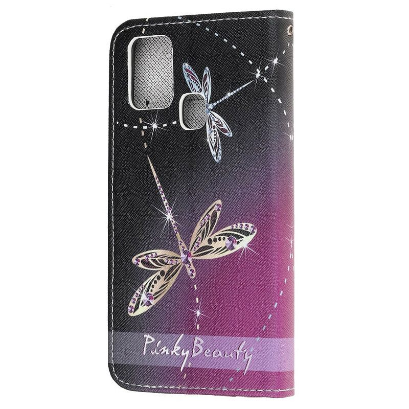 Κάλυμμα OnePlus Nord N10 με κορδονι Strappy Dragonflies