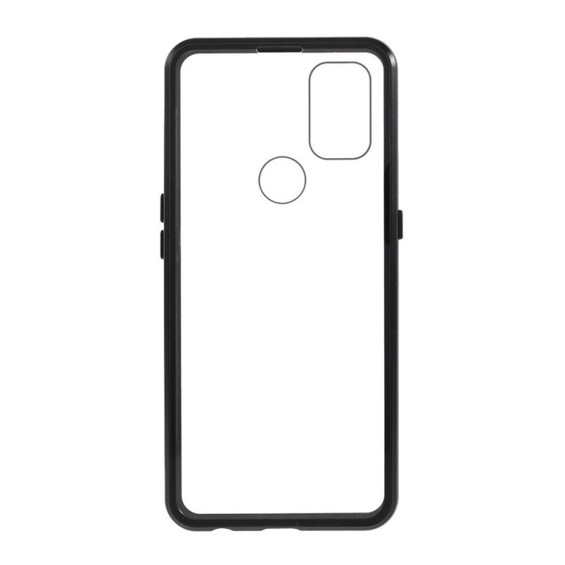 θηκη κινητου OnePlus Nord N10 Μαγνητικό Σκληρυμένο Γυαλί Δύο Όψεων Και Μέταλλο