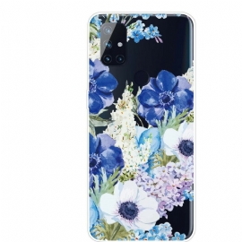 θηκη κινητου OnePlus Nord N10 Χωρίς Ραφή Ακουαρέλα Μπλε Λουλούδια