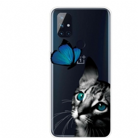 θηκη κινητου OnePlus Nord N100 Γάτα Και Πεταλούδα