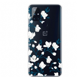 Θήκη OnePlus Nord N100 Λευκά Λουλούδια