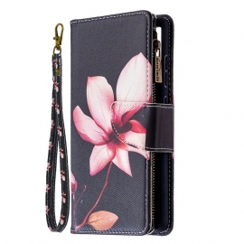 Κάλυμμα Samsung Galaxy S20 FE Τσέπη Με Φερμουάρ Λουλουδιών