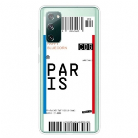 Θήκη Samsung Galaxy S20 FE Κάρτα Επιβίβασης Για Παρίσι