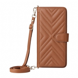 Δερματινη Θηκη Realme C71 Καπιτονέ Με Λουράκι Ώμου Και Λουράκι Καρπού Σιλικόνης