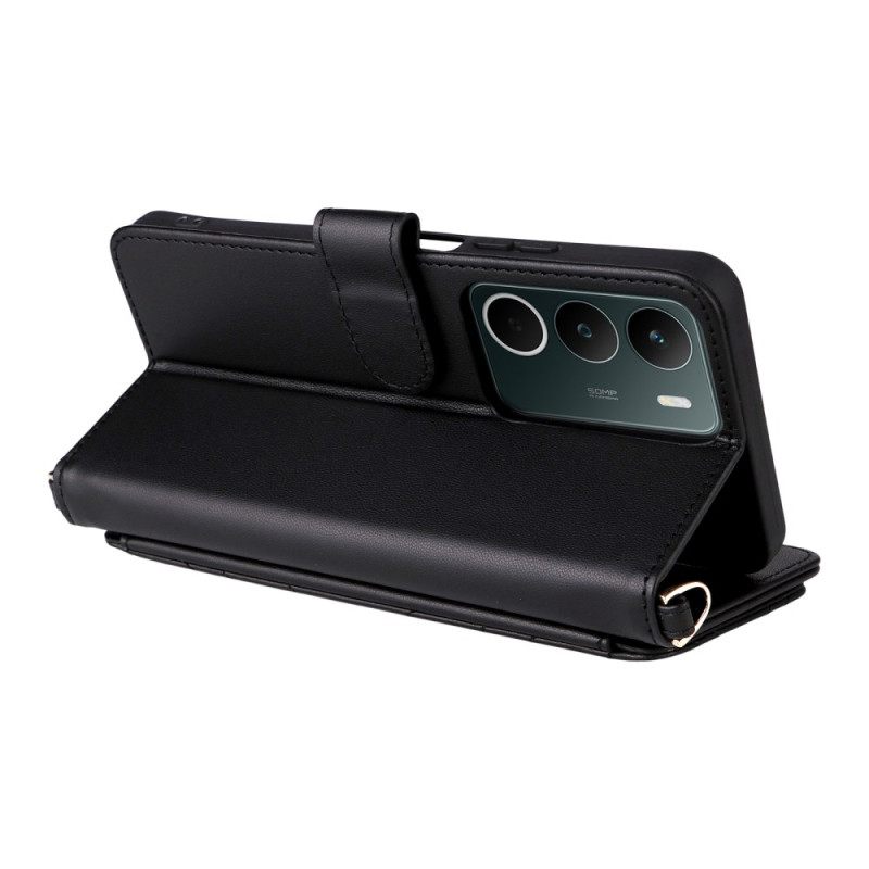 Δερματινη Θηκη Realme C71 Καπιτονέ Με Λουράκι Ώμου Και Λουράκι Καρπού Σιλικόνης