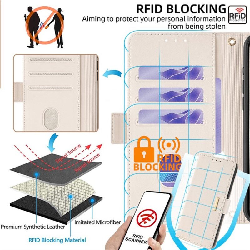 Δερματινη Θηκη Realme C71 Κλείδωμα Rfid Και Χρυσό Κούμπωμα Σιλικόνης